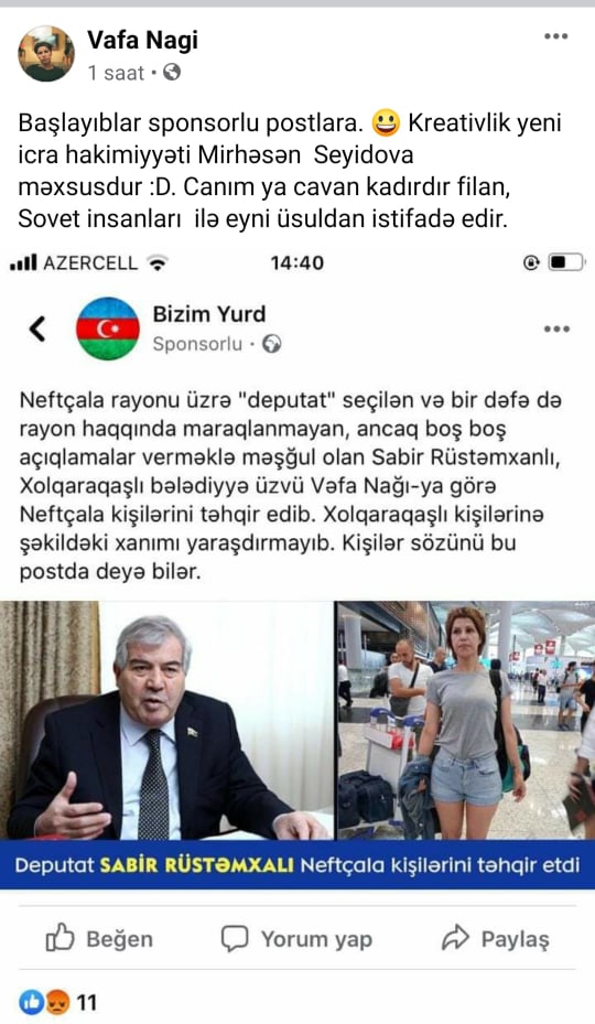 Neftçalanın yeni icra başçısı yeni deputata qarşı