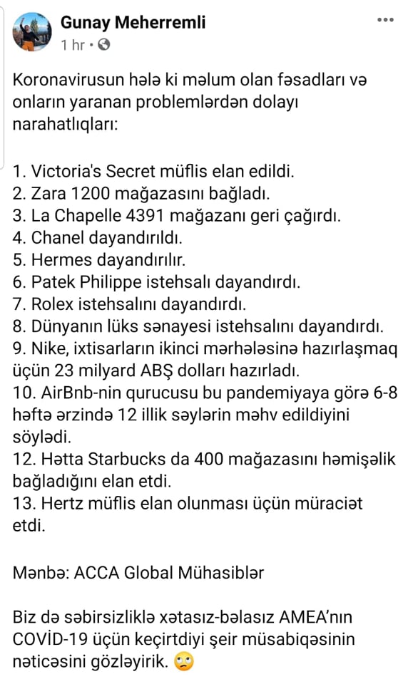 Gənc fəaldan AMEA-ya sarkazm