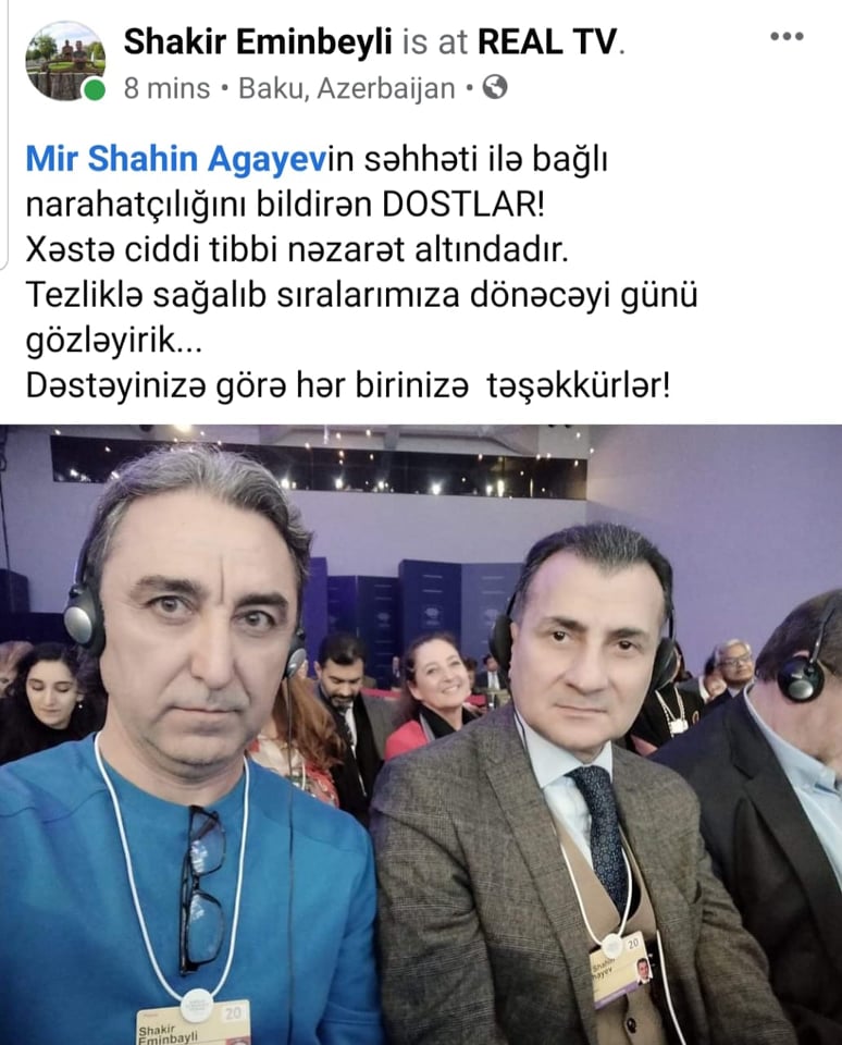REAL TV: Mir Şahin ciddi tibbi nəzarət altındadır
