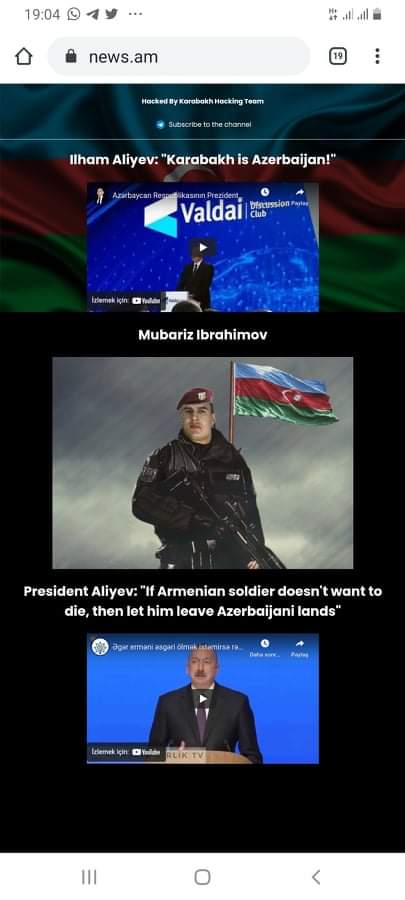 Məşhur erməni saytında Azərbaycan bayrağı dalğalanır - FOTO