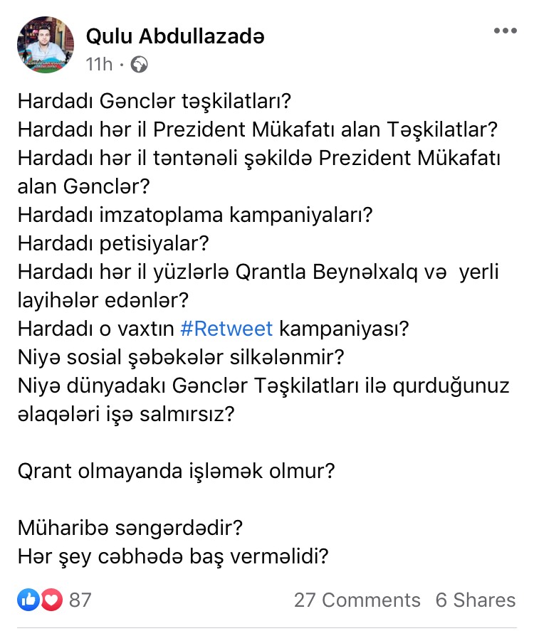 Məşhur marketoloq gənclər təşkilatlarını TOPA TUTDU
