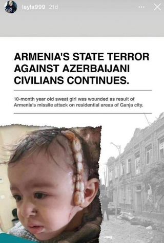 Leyla Əliyeva erməni terroru ilə bağlı paylaşım etdi - FOTO
