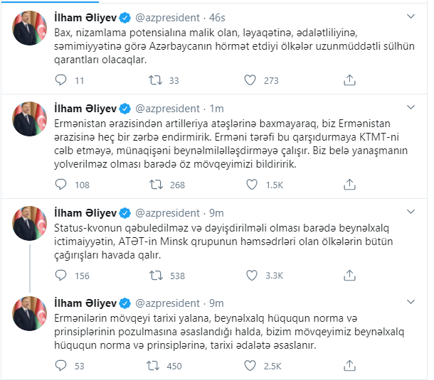 "Ermənistan münaqişəni beynəlmiləlləşdirməyə çalışır" - İlham Əliyev