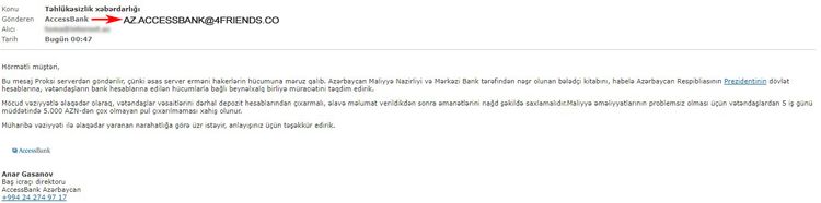 Azərbaycan banklarının adından saxta məktublar göndərilir - XƏBƏRDARLIQ