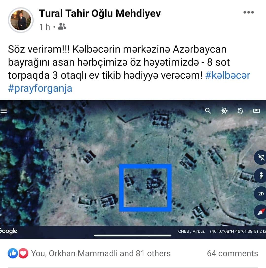 Məşhur iş adamından Kəlbəcərin alınması ilə bağlı maraqlı paylaşım - FOTO