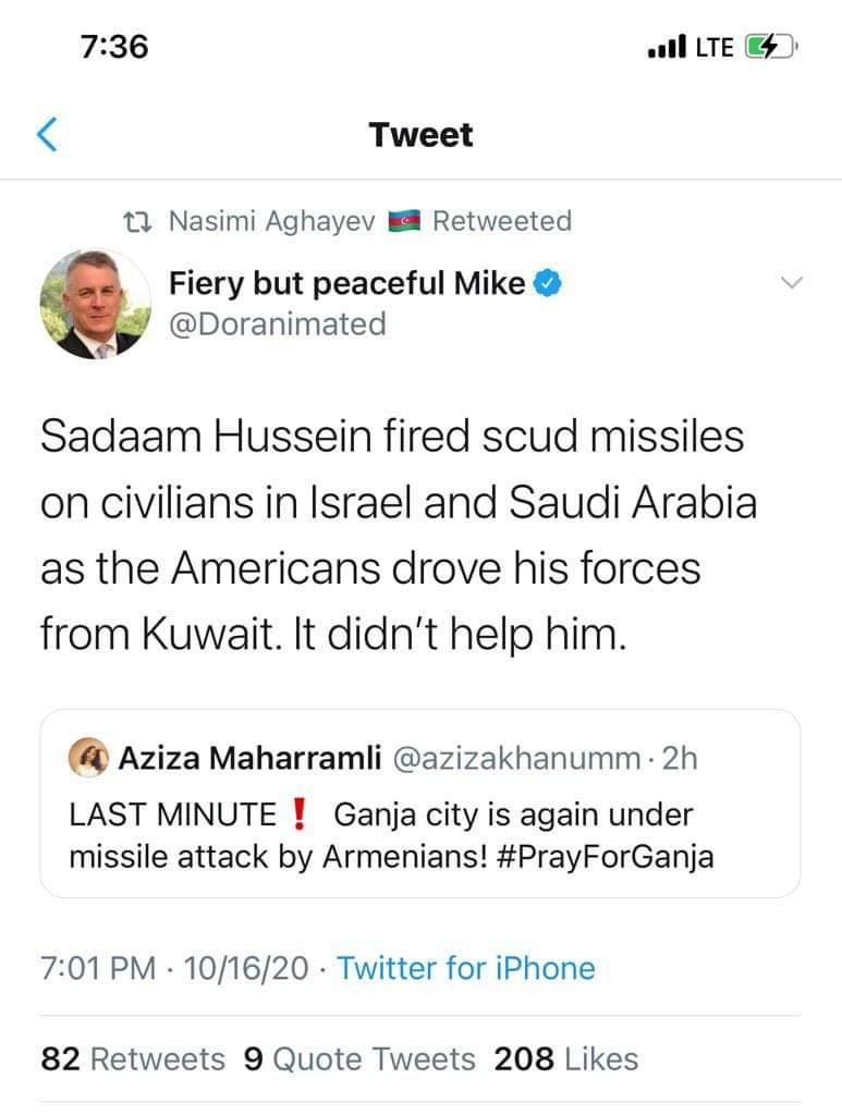 Amerikalı məşhur təhlilçi Paşinyanı Səddam Hüseynə bənzətdi - FOTO