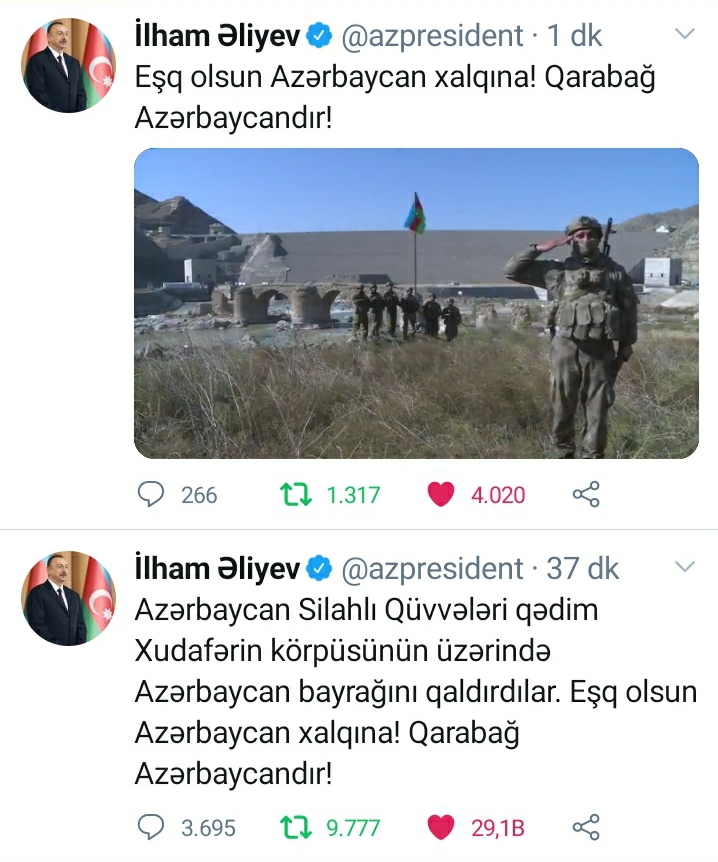 Prezident Xudafərin körpüsü ilə bağlı paylaşım etdi