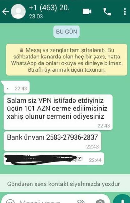 "VPN" və "WhatsApp" istifadəçilərinin nəzərinə - Foto