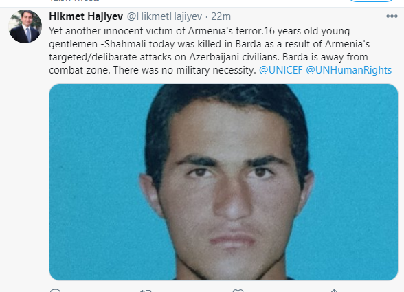 “Ermənistanın mülki vətəndaşlara hücumu davam edir”