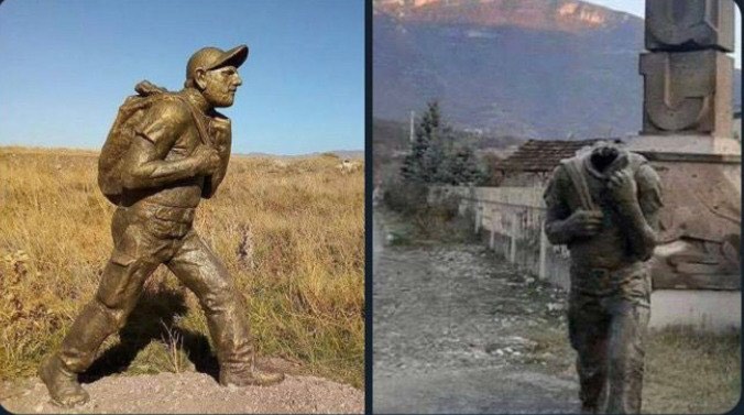 Ermənilər Paşinyanın "başını qopartdı" - FOTO