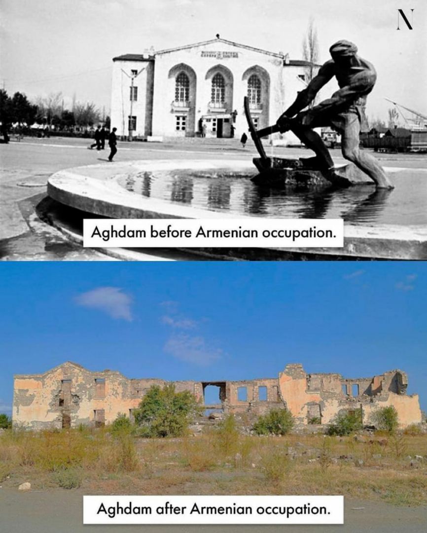 Ağdam erməni vandalizmindən əvvəl və sonra... - FOTOLAR