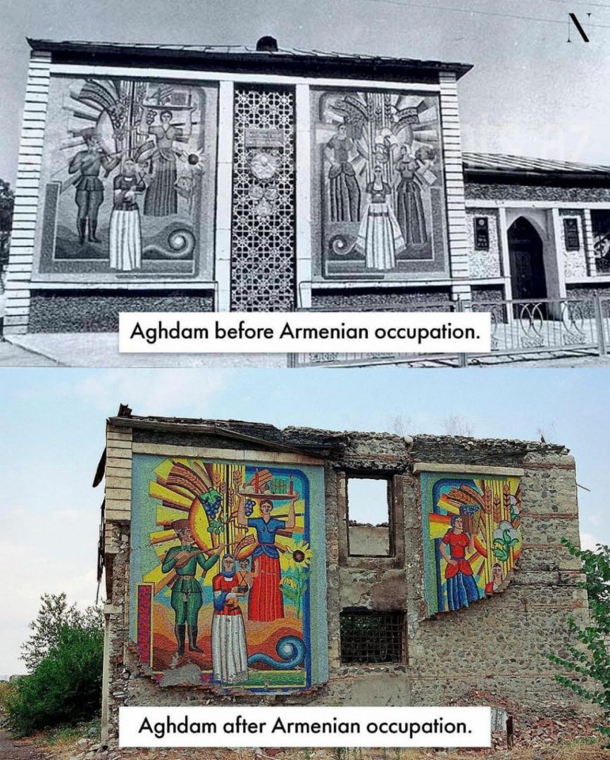 Ağdam erməni vandalizmindən əvvəl və sonra... - FOTOLAR
