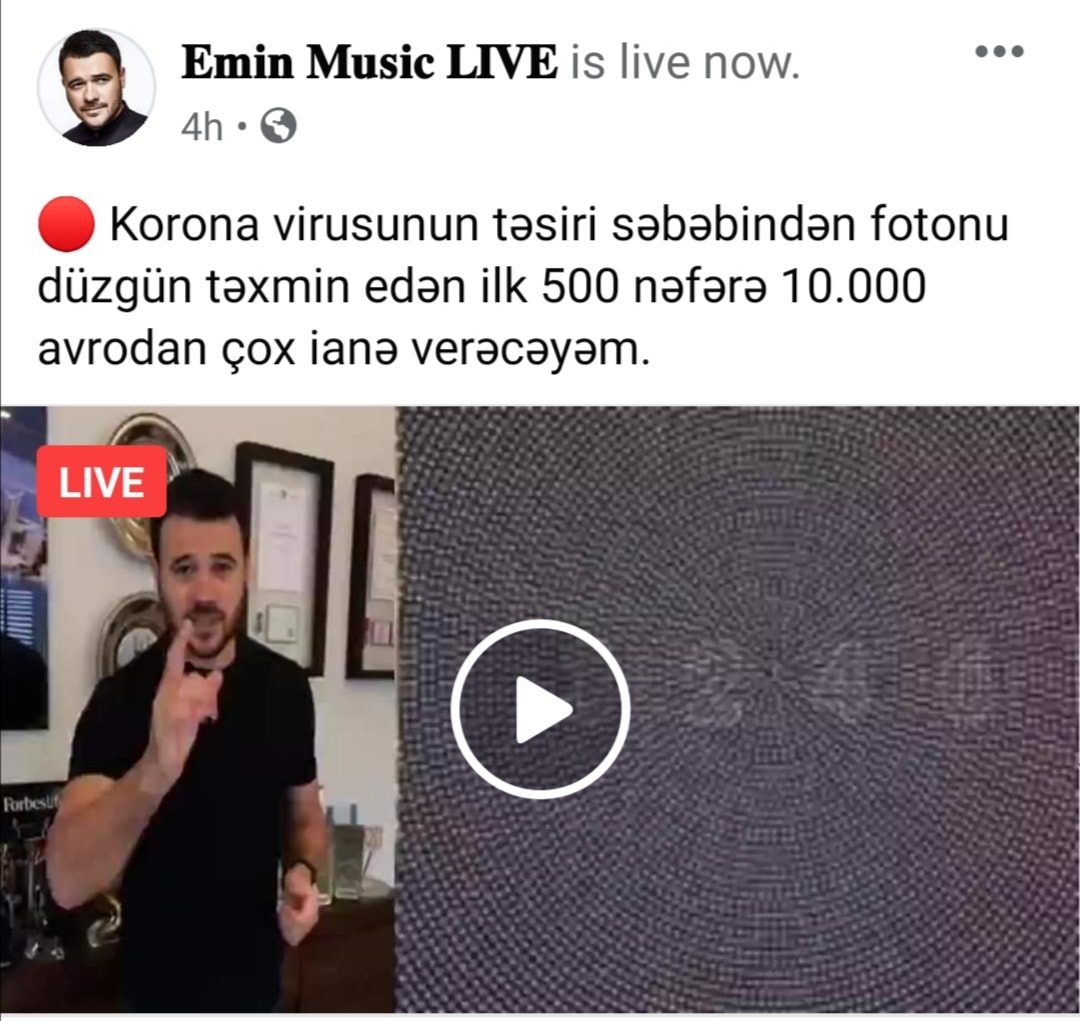 Saxta paylaşım və 10 min avro vədi: Emin Ağalarovun adından istifadə etdilər - FOTOLAR