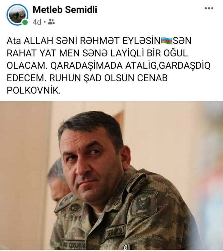 Şəhid Polkovnikin oğlu: Ata mən sənə layiqli oğul olacam- FOTO