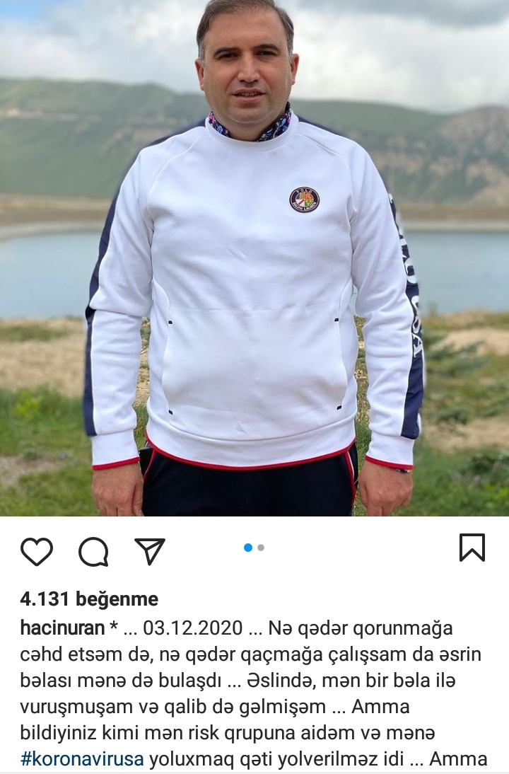 Xəstəxanaya yerləşdirilən Hacı Nurandan ilk AÇIQLAMA: “Əsrin bəlası mənə də bulaşdı”