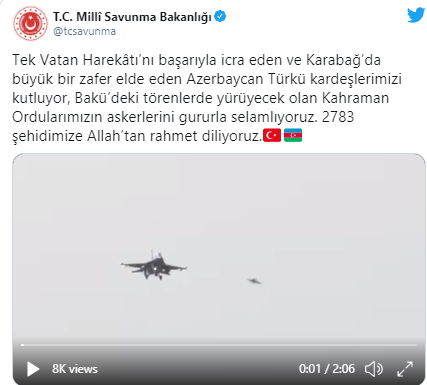 Türkiyə MN-dən Zəfər paradı ilə bağlı VİDEOÇARX