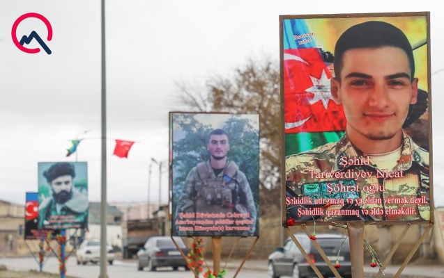 Bakıda bu yola şəhidlərin şəkli vuruldu - VİDEO/FOTOLAR