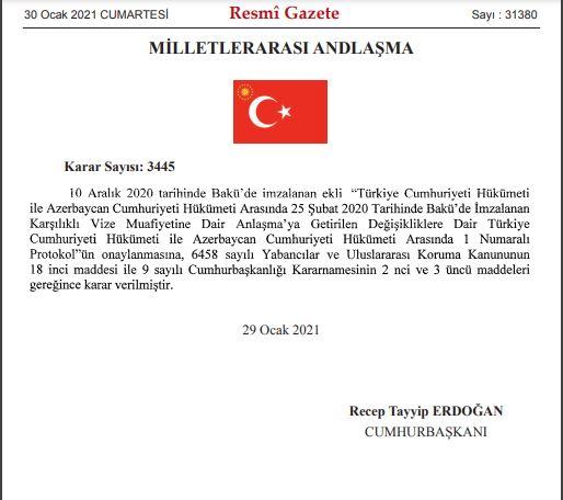 Ərdoğan Azərbaycanla bağlı mühüm sənədi TƏSDİQLƏDİ