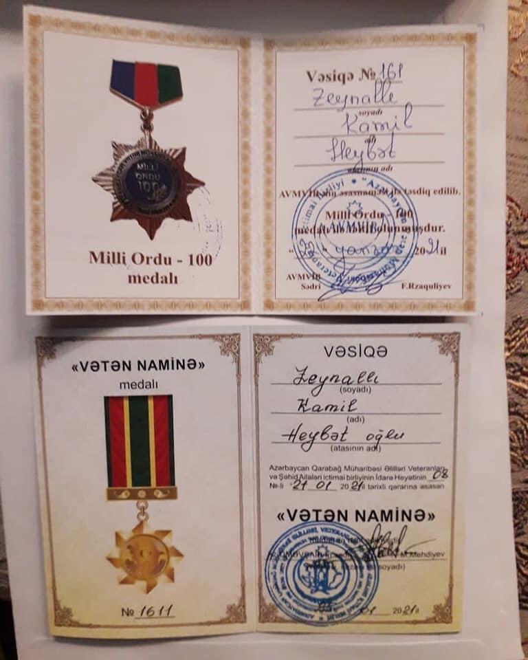 Kamil Zeynallı iki medalla təltif edildi - FOTO