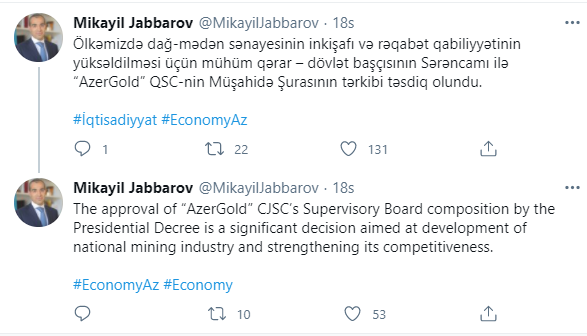 Mikayıl Cabbarovdan "AzerGold"la bağlı - AÇIQLAMA