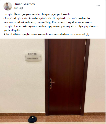 Azərbaycanda rektora papaq atdılar - FOTO