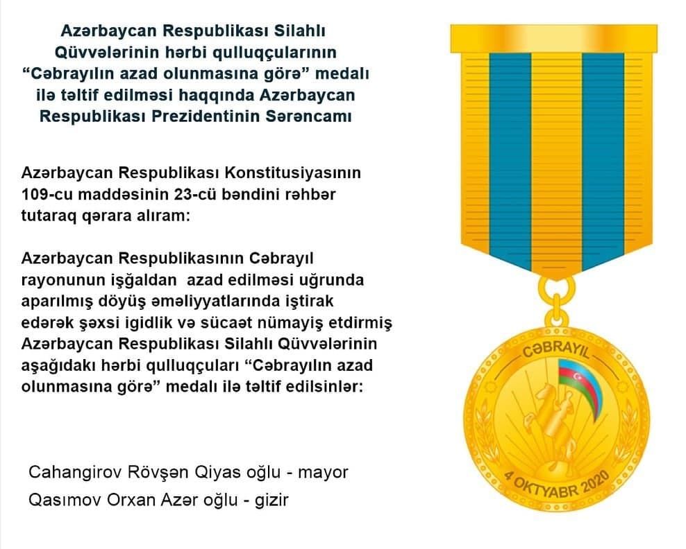 Prezident Elnarə Xəlilovanın həyat yoldaşını da təltif etdi - FOTO