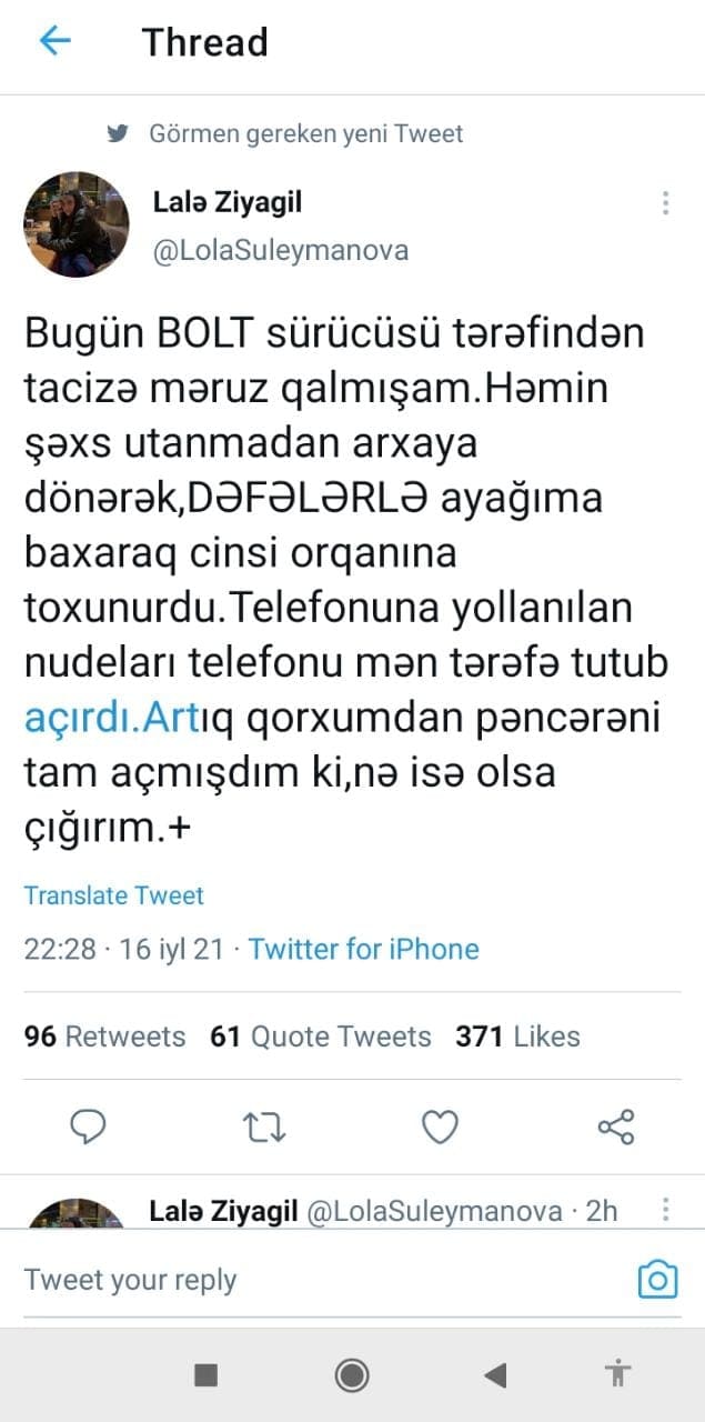 Bakıda gənc aktrisa taksidə seksual qısnamaya məruz qaldı - FOTO