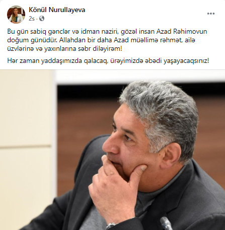 Deputat mərhum naziri ad günündə yad etdi - FOTO
