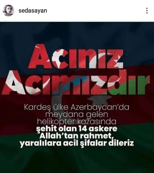 Seda Sayandan şəhidlərimizlə bağlı paylaşım - FOTO