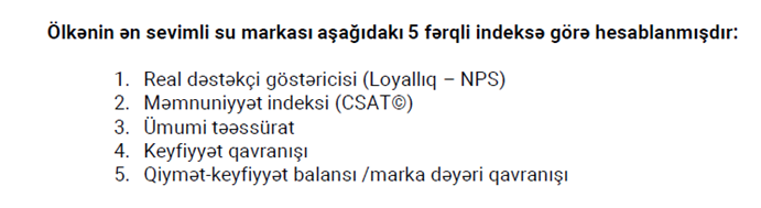 Azərbaycanın ən sevilən su markası bəlli oldu!