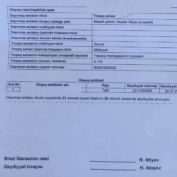 Sabiq deputatın mülklərinin SİYAHISI YAYILDI