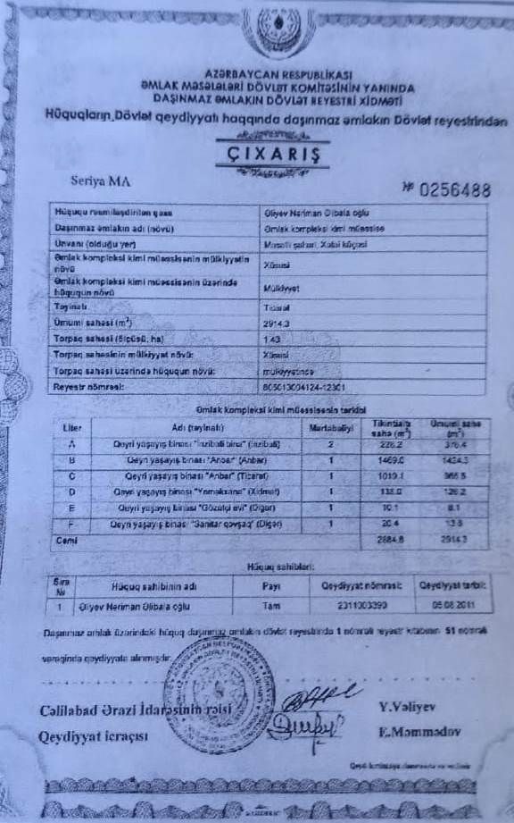 Sabiq deputatın mülklərinin SİYAHISI YAYILDI