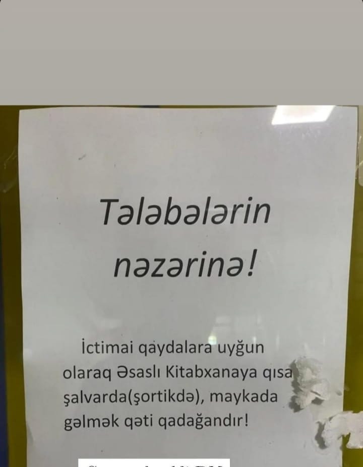 Bakıda bu universitetdə geyimlə bağlı QADAĞA VAR - AÇIQLAMA
