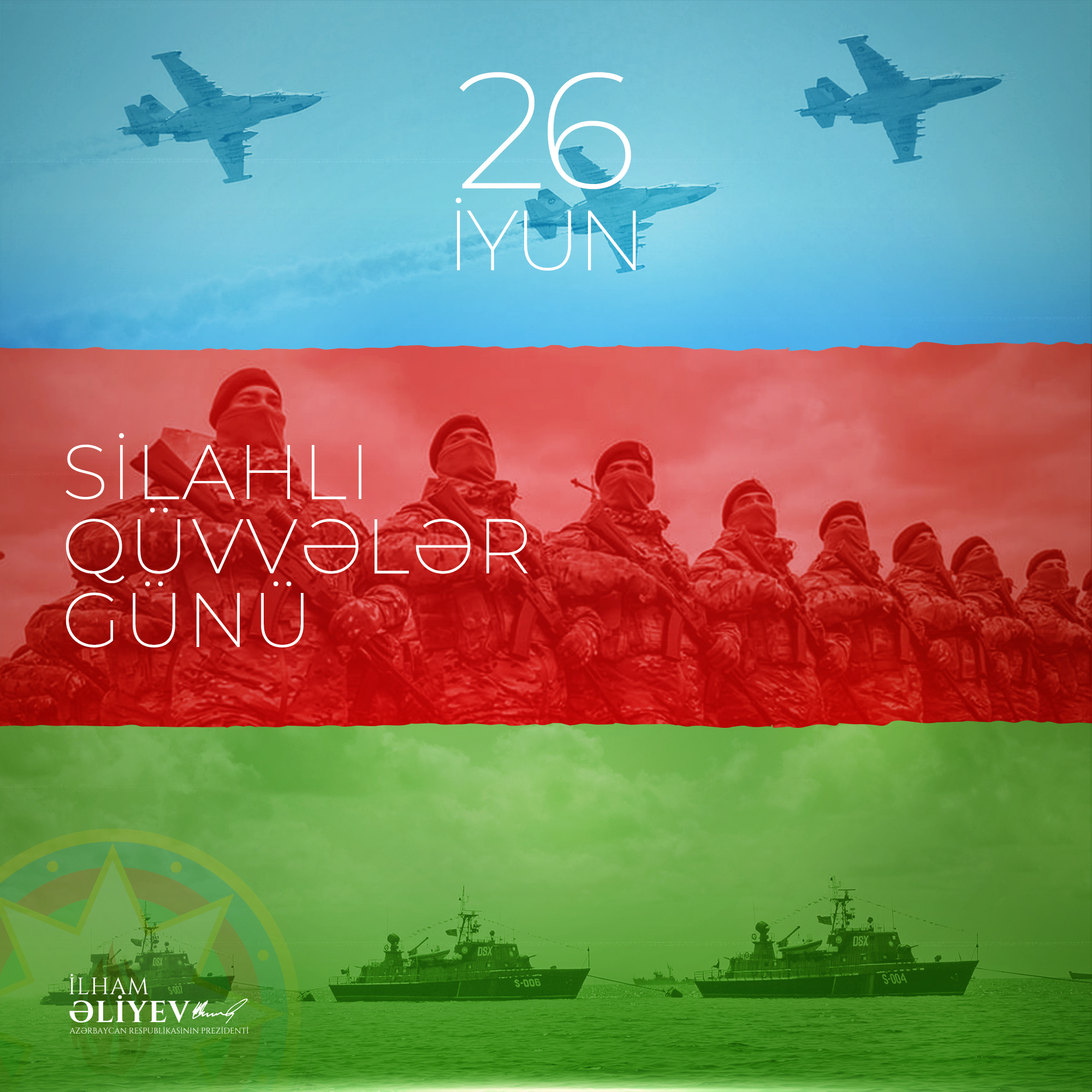 Prezidentdən Silahlı Qüvvələr Günü ilə bağlı paylaşım - FOTO