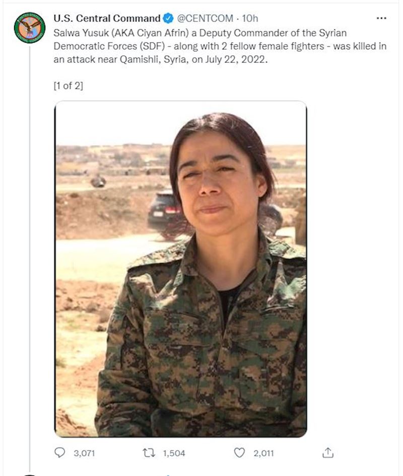 ABŞ Türkiyənin məhv etdiyi terrorçuya görə başsağlığı verdi - FOTO