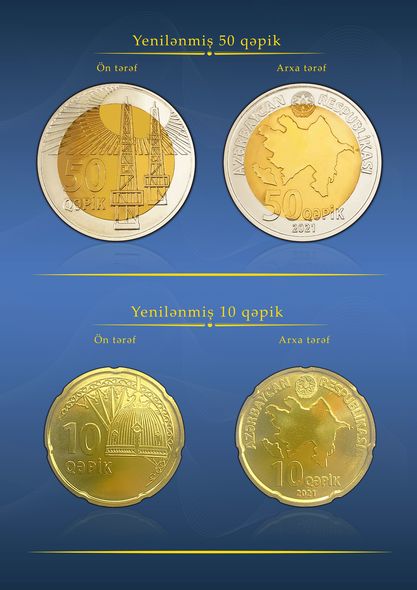 Azərbaycanda tədavülə yenilənmiş metal pul nişanları buraxıldı - FOTO