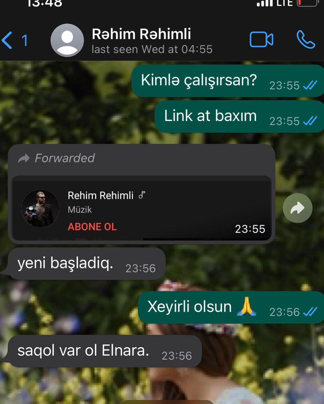 Rəhim Rəhimlinin son vatsap yazışmaları - FOTOLAR