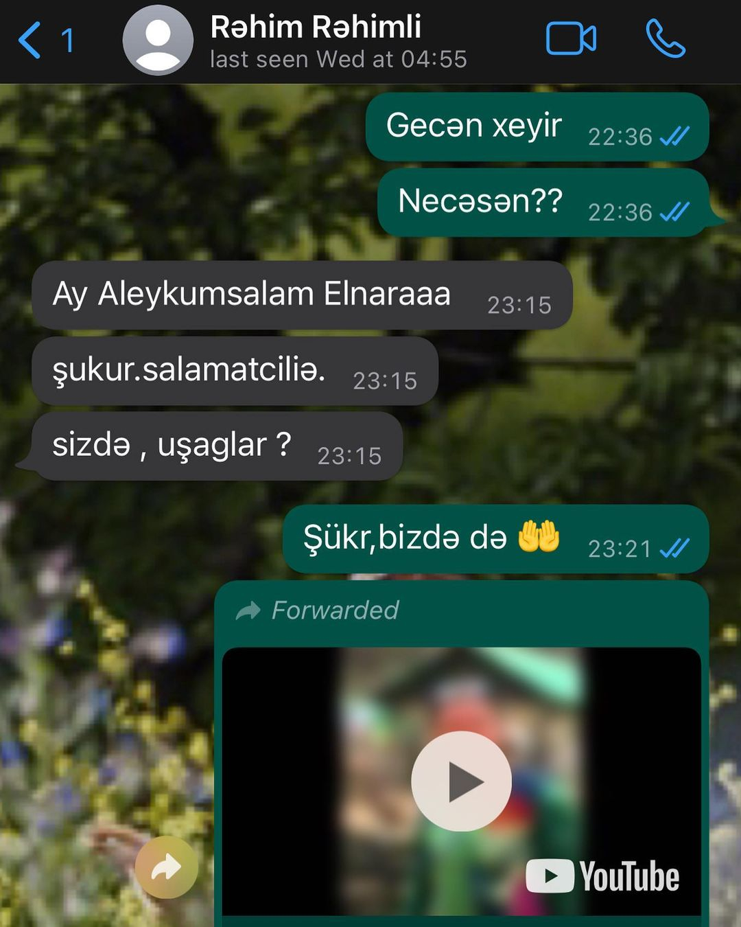 Rəhim Rəhimlinin son vatsap yazışmaları - FOTOLAR