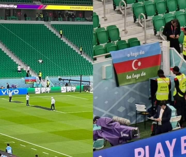 İran – ABŞ oyununun keçiriləcəyi stadionda Azərbaycan bayrağı: “O tayı da, bu tayı da” - FOTO