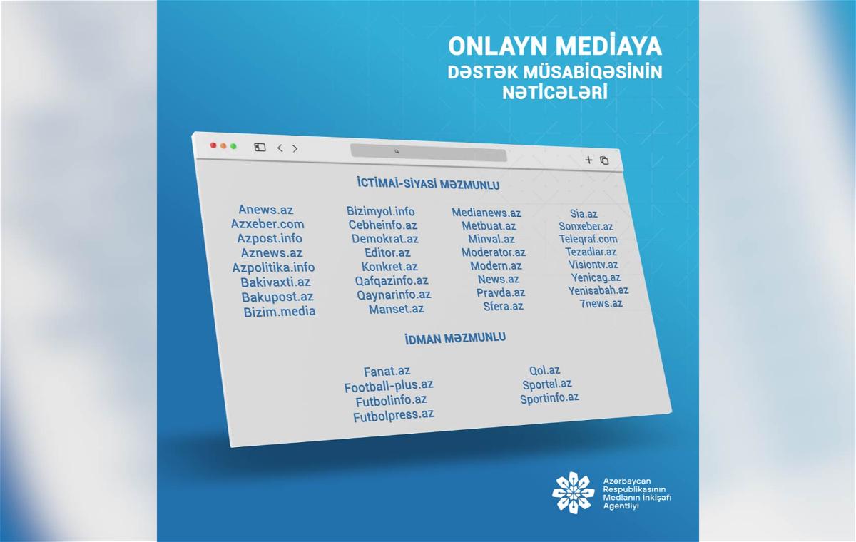 MEDİA qəzetlərə və saytlara maliyyə yardımı ayırıb