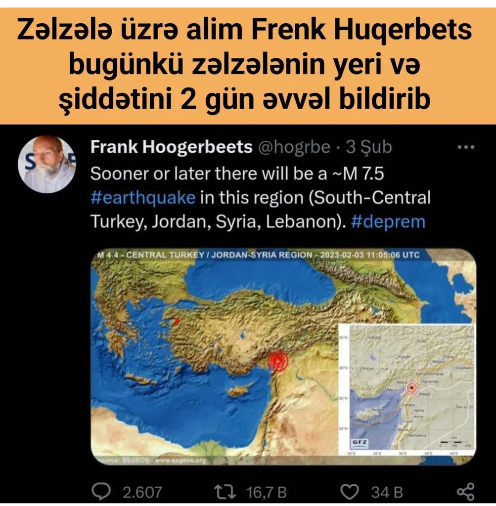 Dünya ondan danışır: Türkiyədəki dağıdıcı zəlzələni 2 gün öncə xəbər vermişdi - FOTOFAKT