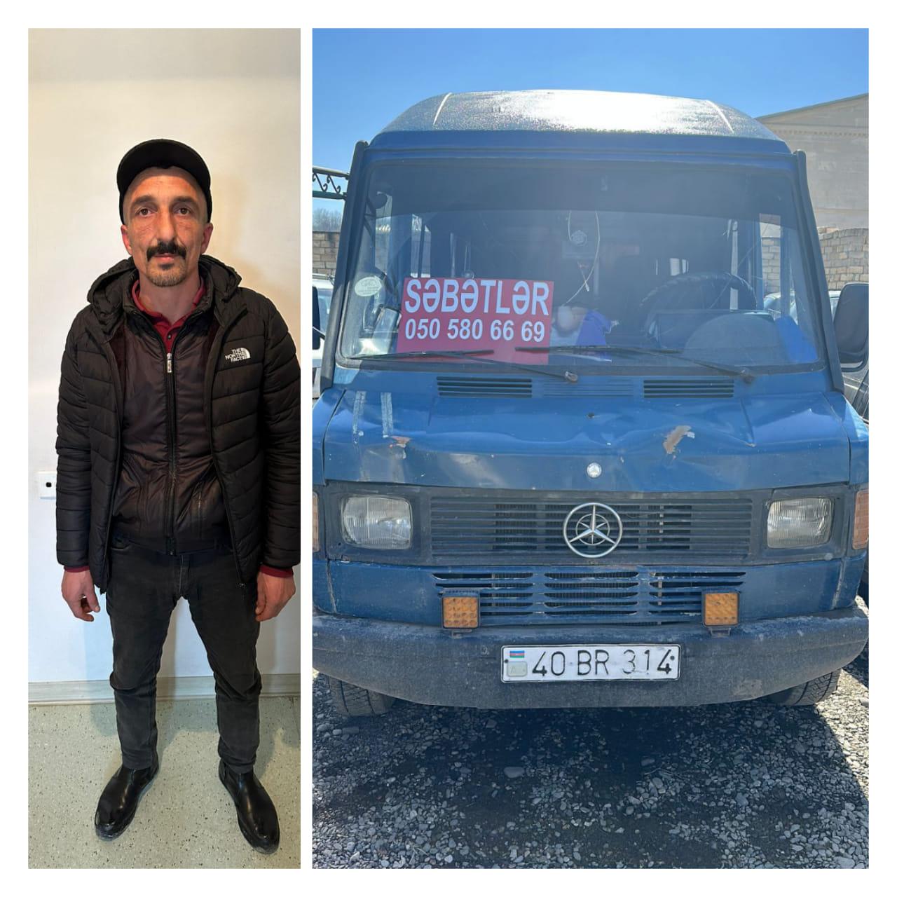 Narkotikin təsiri altında mikroavtobusu idarə edən şəxs saxlanıldı - FOTO