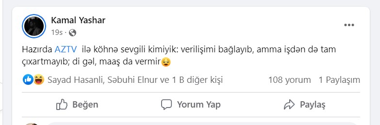 Verilişi bağlanan aparıcı ÜSYAN ETDİ: "AzTV maaşımı vermir" - FOTO