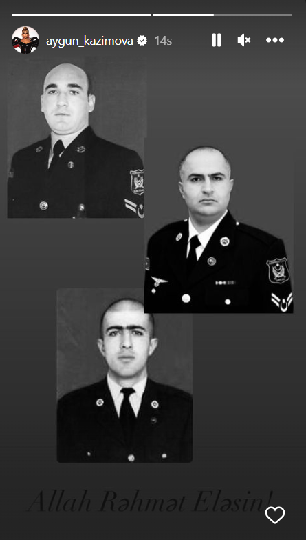 Aygün Kazımovadan ötən gün şəhid olan hərbçilərimizlə bağlı PAYLAŞIM - FOTOLAR