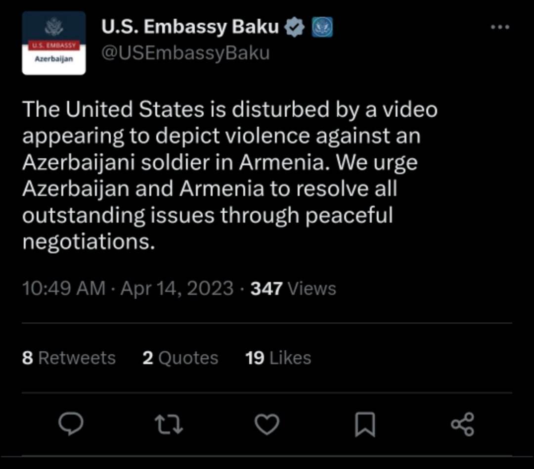 ABŞ səfirliyindən Azərbaycan əsgərinə işgəncə verilməsinə REAKSİYA