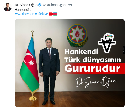 Sinan Oğandan Xankəndi ilə bağlı paylaşım - FOTO
