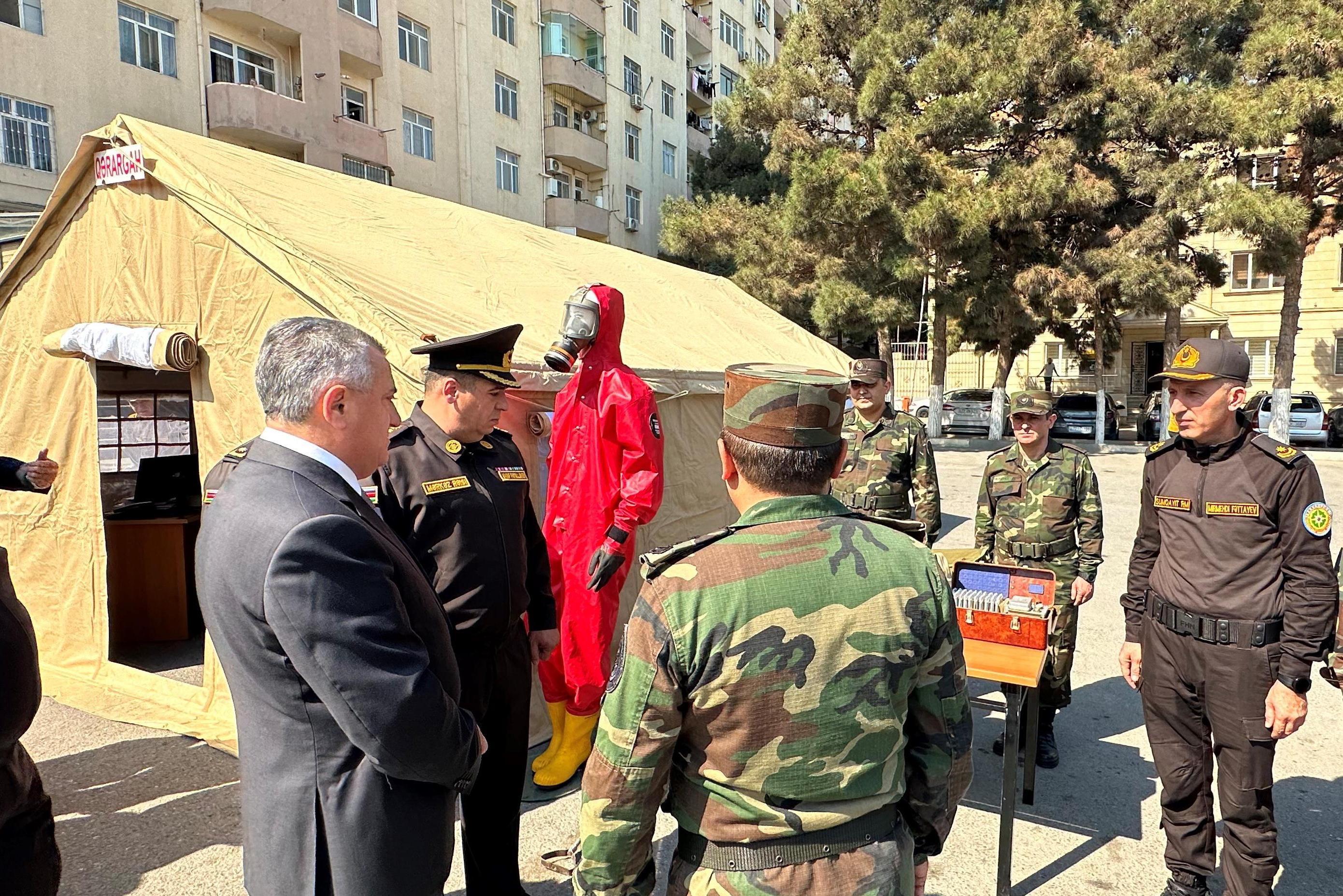 Abşeronda FHN nümunəvi mülki müdafiə məşqi təşkil edib - FOTOLAR