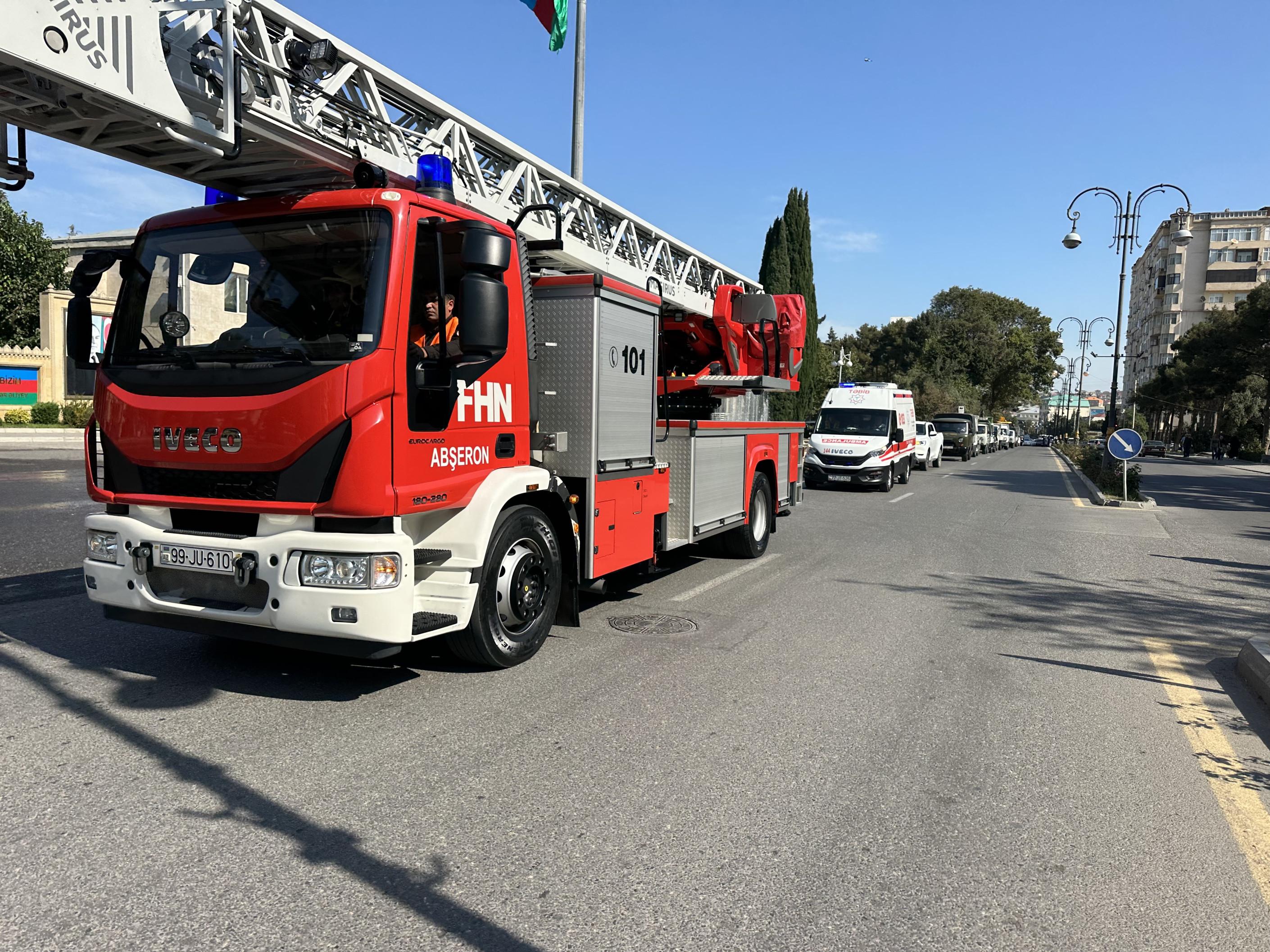 Abşeronda FHN nümunəvi mülki müdafiə məşqi təşkil edib - FOTOLAR