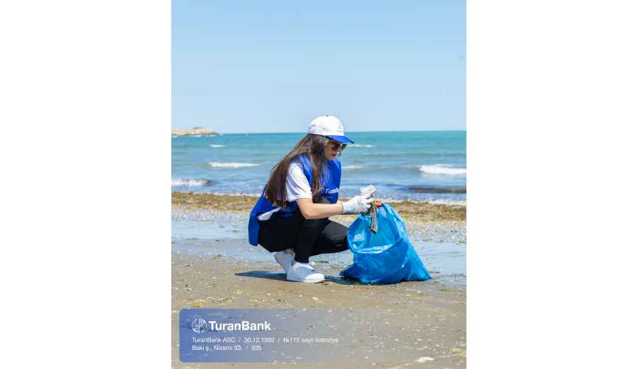 TuranBank Ekologiya və Təbii Sərvətlər Nazirliyi ilə birgə Xəzər sahilində təmizlik aksiyası keçirib — foto 4