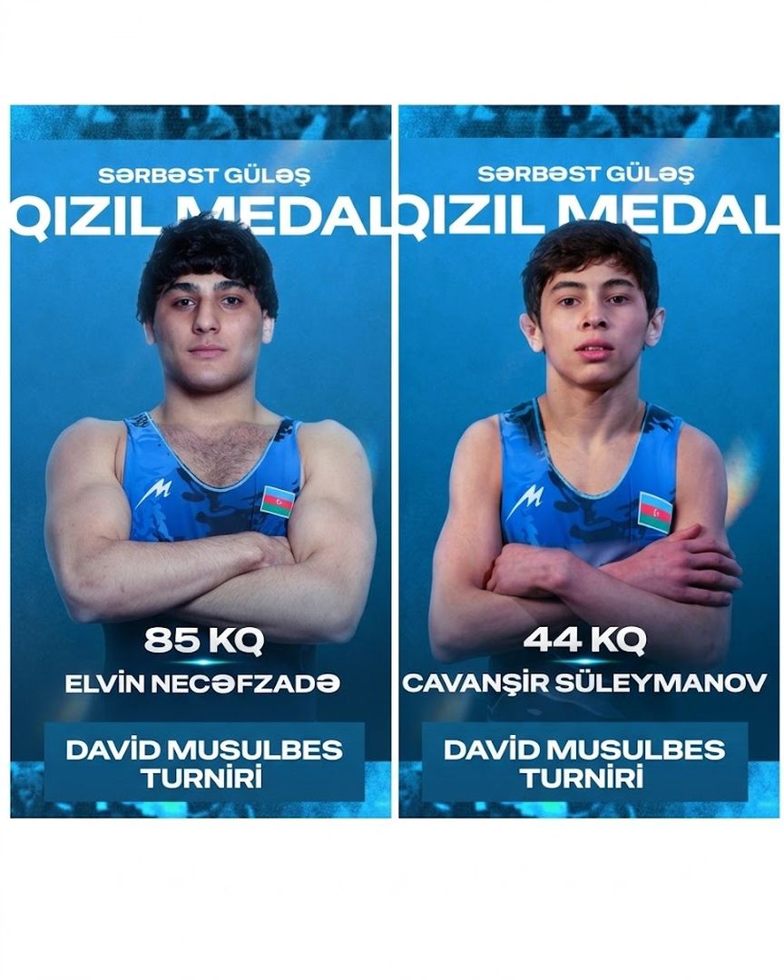 Azərbaycan güləşçiləri Rusiyada beynəlxalq turnirdə qızıl medal qazanıblar xəbəri üçün şəkil